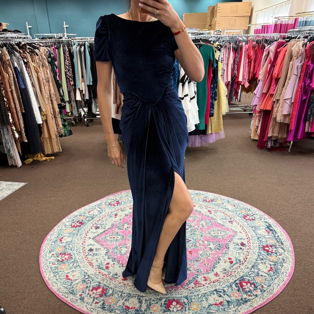 PIA GLADYS PEREY SATINE Velvet Cobalt Blue NWT